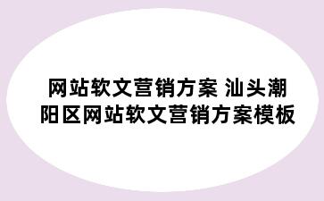网站软文营销方案 汕头潮阳区网站软文营销方案模板